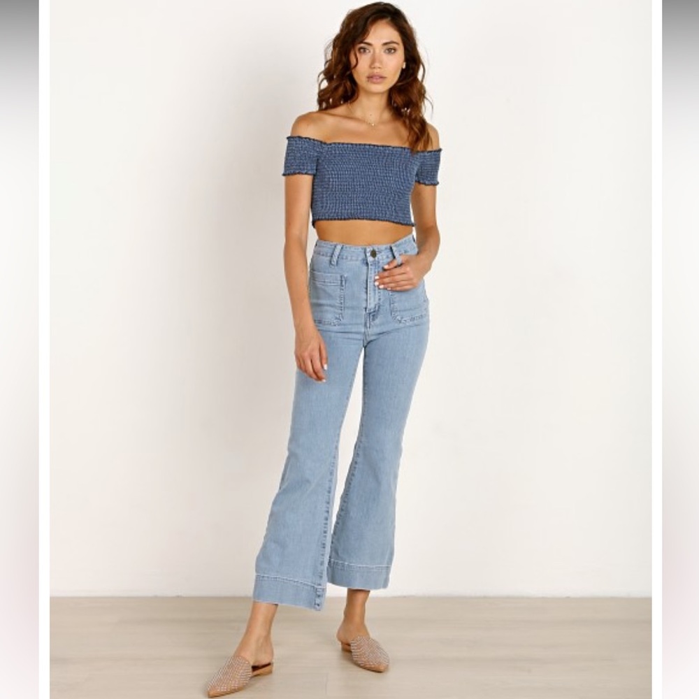 NWT SMYM CROPPED FARRAH TROUSER STILLWATER